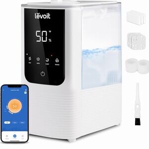 LEVOIT Humidifier OasisMist 4.5L Smart for Home Warm & Cool Mist Air White NOB